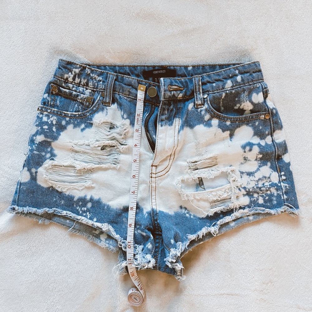 High rise denim shorts